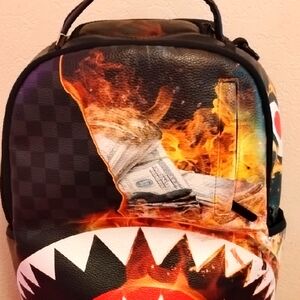 Stylish Black and Orange Unisex Backpack